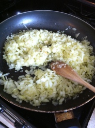 Cook the onion until it's translucent